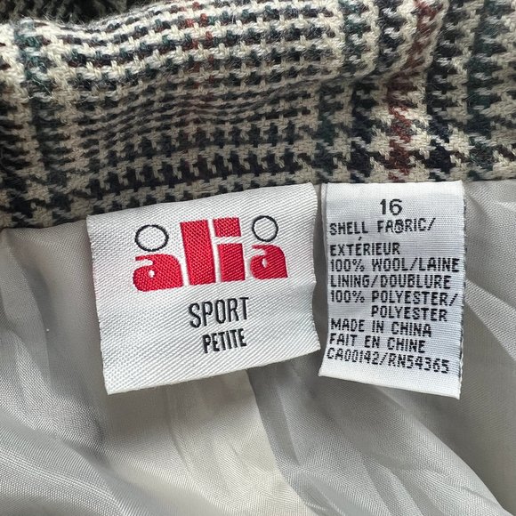 Vintage Oversized Houndstooth Plaid Wool Knit Blazer Jacket Coat Preppy Academia - Picture 5 of 8